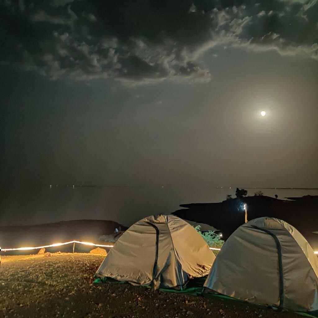 Camping Tents at Night